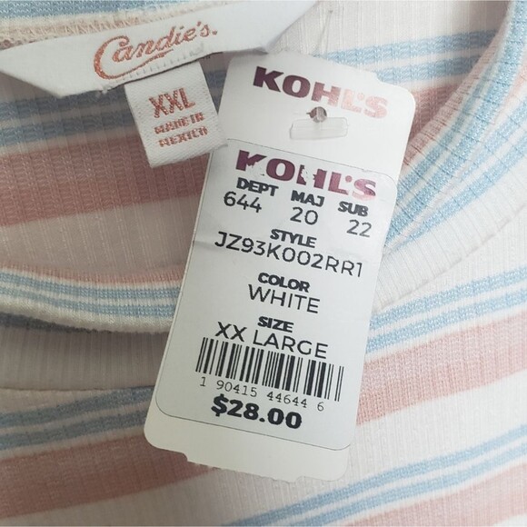 Candies Striped Mock Neck Tee - XXL - Picture 8 of 10